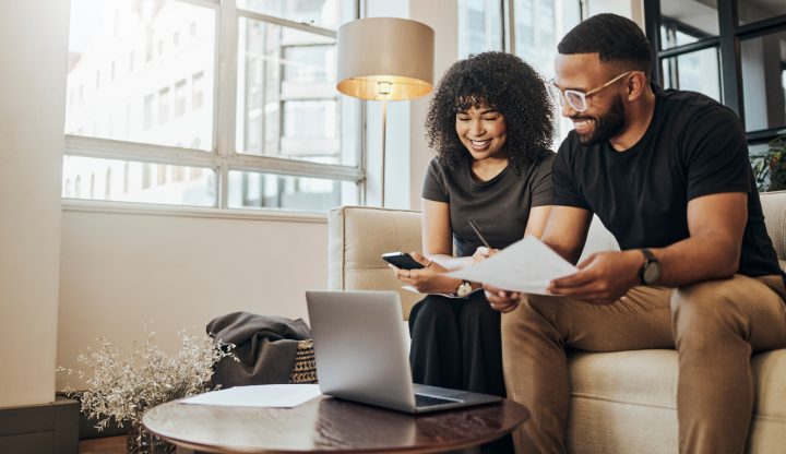 Happy couple planning for a Savings Account